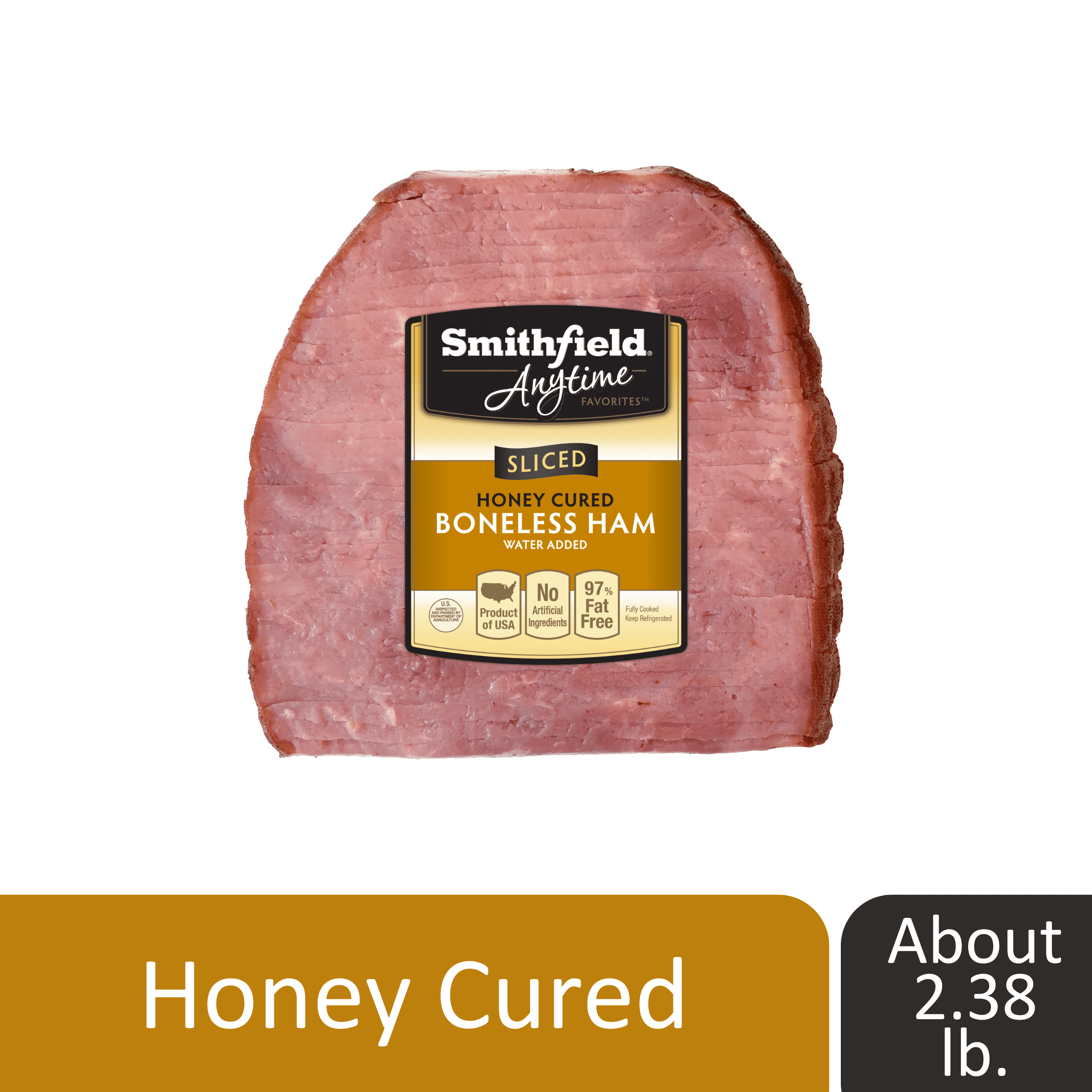 Smithfield, Pork, Cooked, Sliced, Boneless, Ham, Cured, 2-3lbs