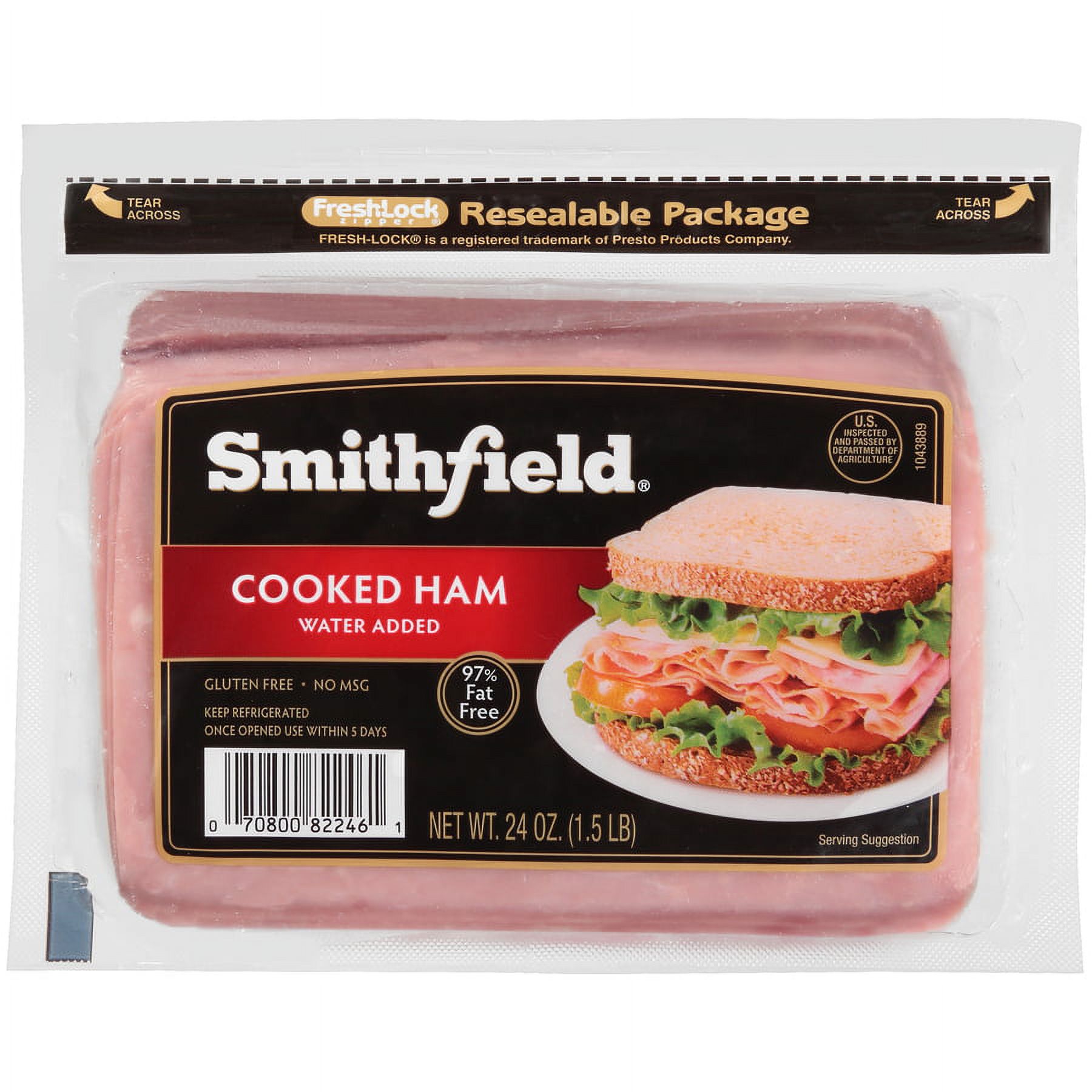 Smithfield Pre-Sliced Cooked Ham Lunch Meat, 24 oz - image 1 of 3