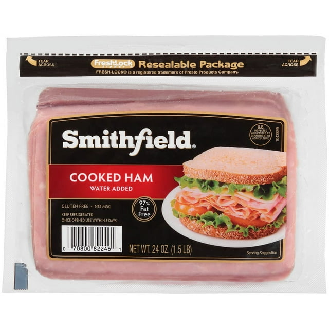 Smithfield Pre-Sliced Cooked Ham Lunch Meat, 24 oz