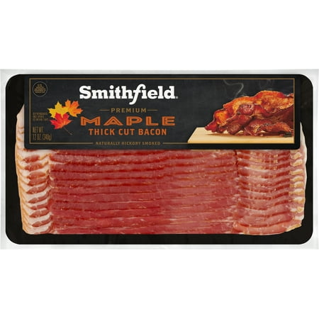 Smithfield Premium Maple Thick Cut Bacon, 12 oz, Refrigerated, Allergen-Free