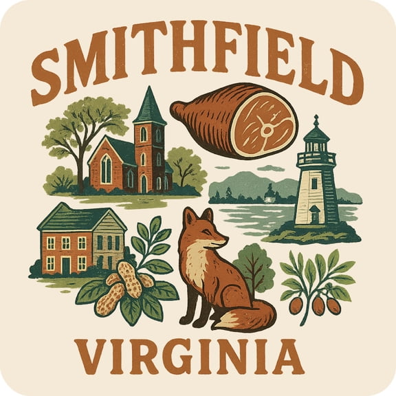 Smithfield Virginia Keepsakes Souvenir Vinyl Sticker – Destination Travel Keepsake Collectible (3-Inches Wide)