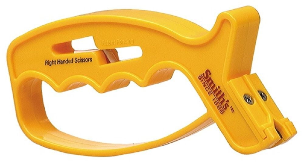 SMITH'S Smiths JIFF-S 10-Sec Knife & Scissors Sharpener - Right & Left-Handed Scissors - Carbide Blades - Outdoor Sharpener for Pocket, Hunting, Fishing & Kitchen Knives - Handheld Pullover Sharpener
