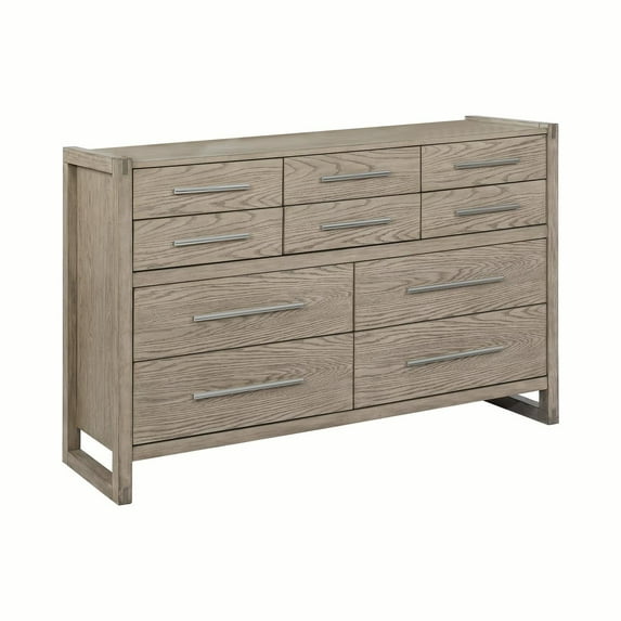 Smithson 10-drawer Rectangular Dresser Grey Oak