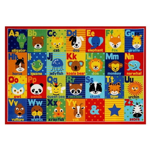 Smithsonian Alphabet Friends Rug, 5'3"x7'5", Multi-color