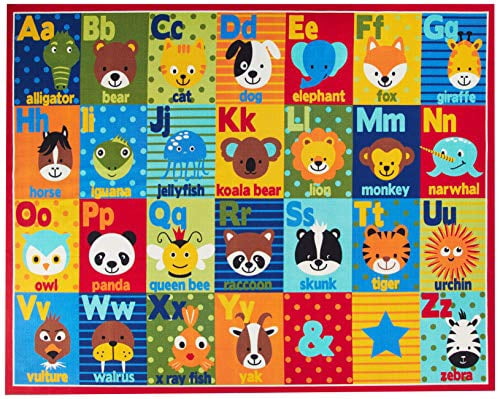 Smithsonian Alphabet Friends Rug, 7'10"x10', Multi-color