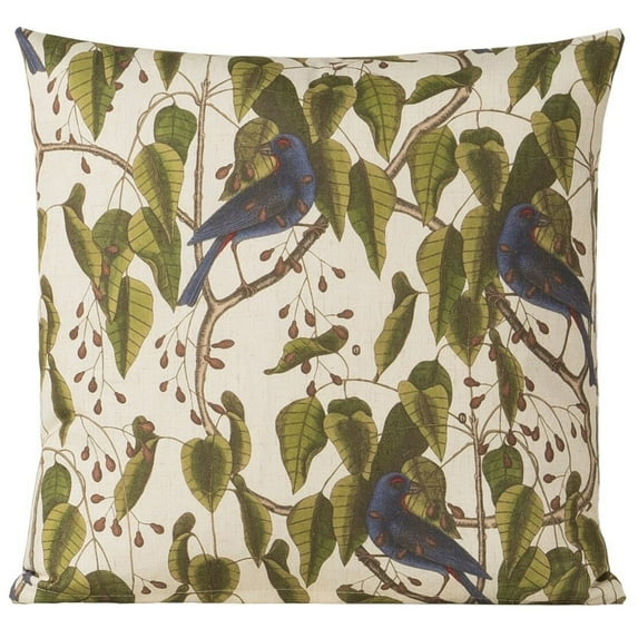 Smithsonian Bluebirds in Paradise Throw Pillow 18 x 18