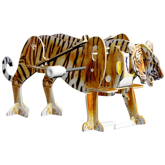 Smithsonian Mini 5" Tiger 3D Build & Play Motorized Puzzle