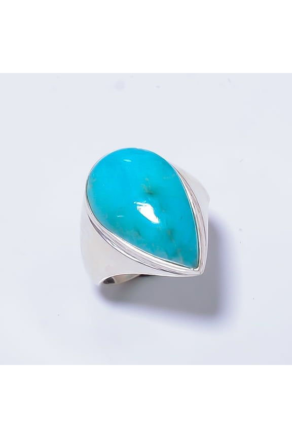Smithsonite - Kelly Mines 925 Sterling Silver Ring Size 8.5|Handmade Ring, Gift for her, Blue Ring, Gemstone Silver Jewelry