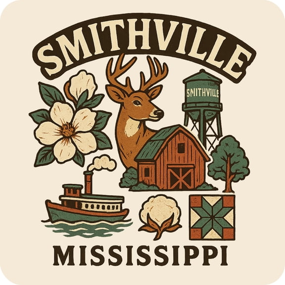 Smithville Mississippi Keepsakes Souvenir Vinyl Sticker – Destination Travel Keepsake Collectible (3-Inches Wide)