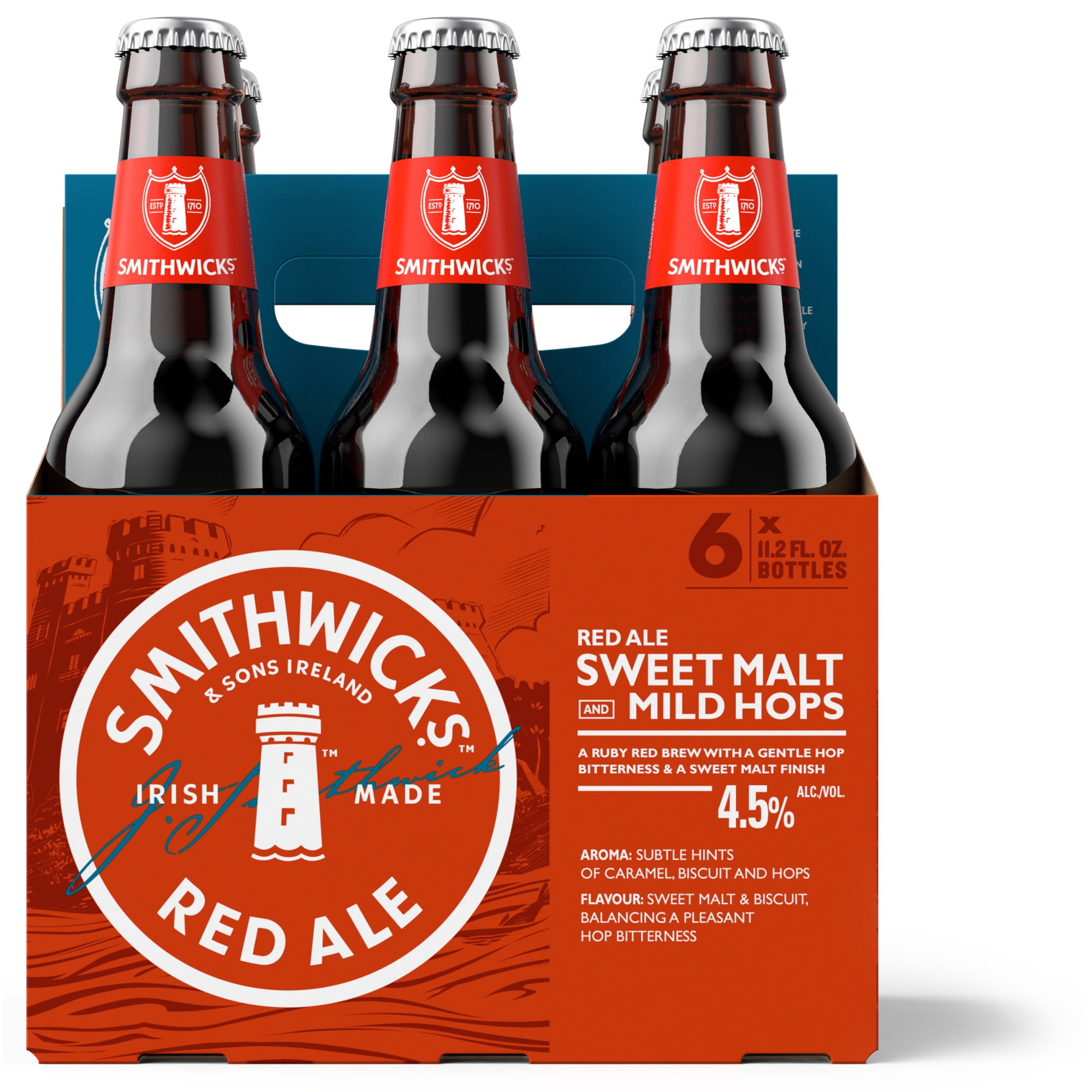 Red 4574 Smithwick's Red Ale Import Beer, 6 Pack Bottles, 11.2 fl oz, 4.5% ABV ...