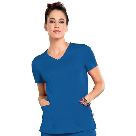 Smitten Women's V-Neck Solid Scrub Top - S101027