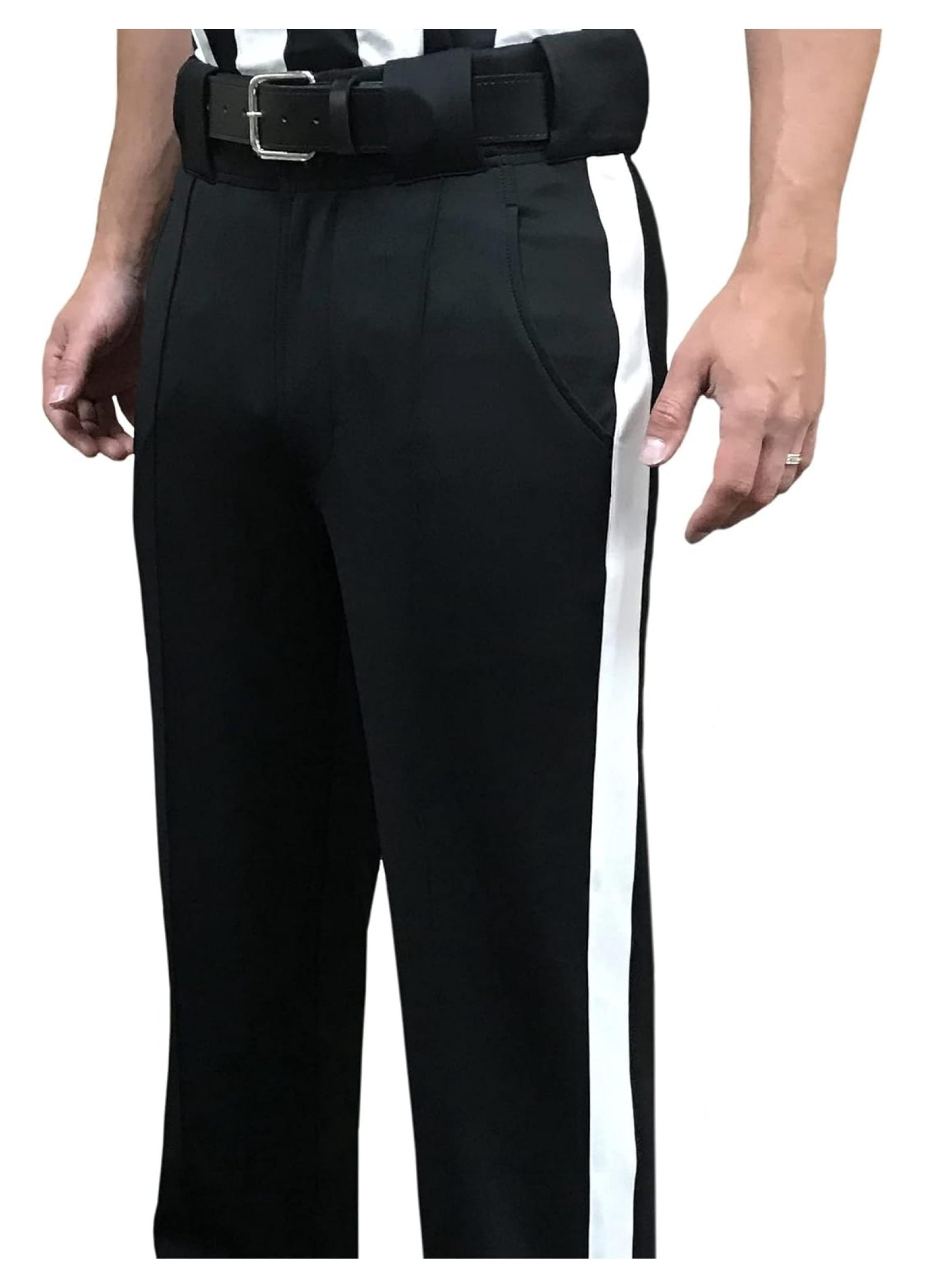 Smitty Football Officials Shorts - Solid Black, Size 38 Inch, Button Closure, For Referees & Sports