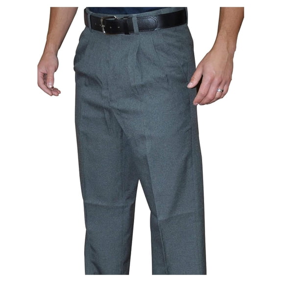 Smitty | BBS-376 | Pleated Plate Pants w/Expander Waist Band | Baseball Softball | Umpire's Choice! (Charcoal Gray, 36)