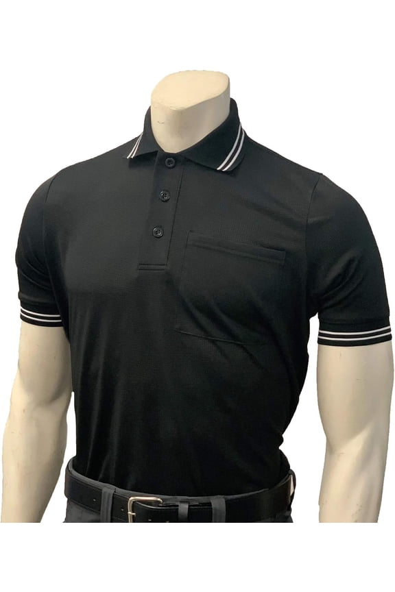 BBS307 Men's High Performance Body Flex Short Sleeve Umpire Shirt (Black, X-Large)