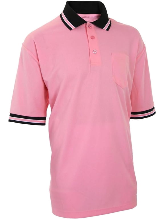 BBS307 Men's High Performance Body Flex Short Sleeve Umpire Shirt (Pink,Large)