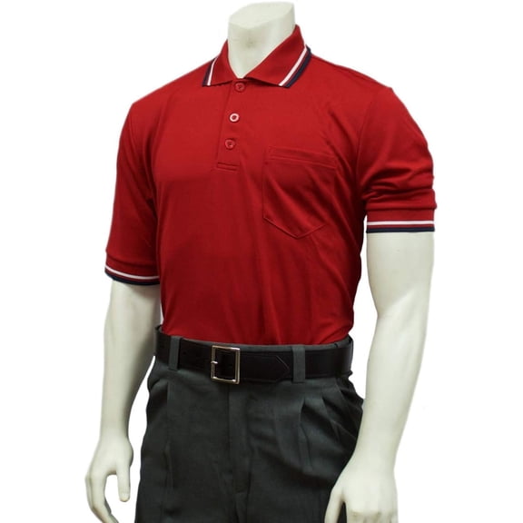 Smitty BBS307 Men's High Performance Body Flex Short Sleeve Umpire Shirt (Red, Medium)