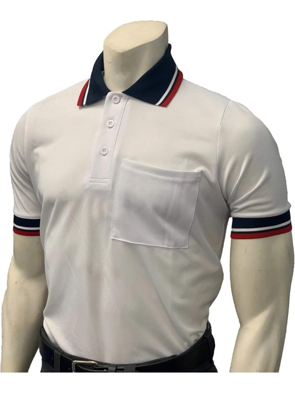 BBS307 Men's High Performance Body Flex Short Sleeve Umpire Shirt (White,Large)