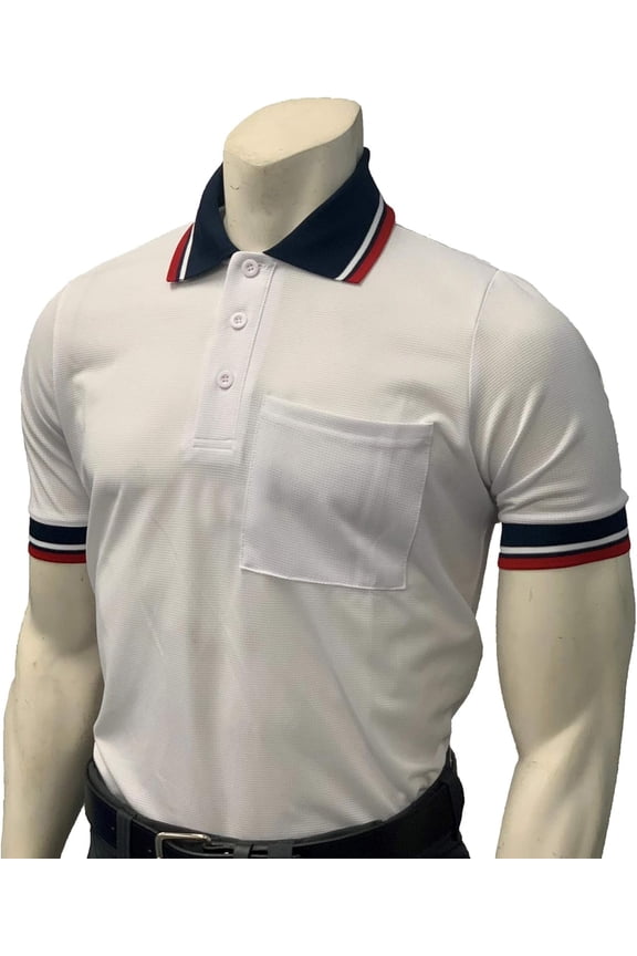 BBS307 Men's High Performance Body Flex Short Sleeve Umpire Shirt (White, XX-Large)
