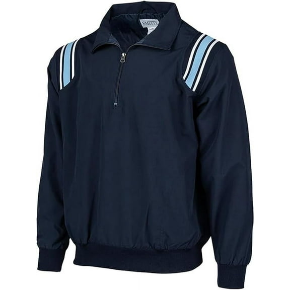 Smitty BBS320 Microfiber Pullover Half Zipper Umpire Jacket (Navy/Powder, 3X-Large)