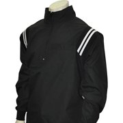 Smitty BBS322 Long Sleeve Microfiber Shell Pullover Half Zipper Umpire Jacket with an Open Bottom Black/White, Large