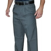 Smitty BBS376 Men's Pleated Plate Umpire Pants with Expander Waist Band Charcoal Grey, 34