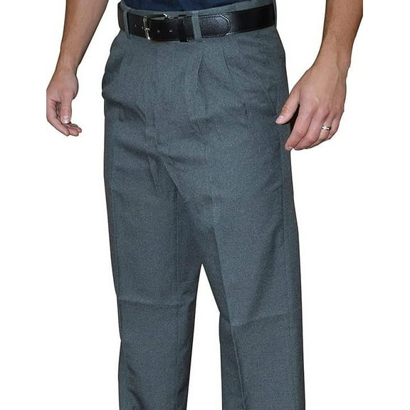 Smitty BBS376 Men's Pleated Plate Umpire Pants with Expander Waist Band (Charcoal Grey, 38)