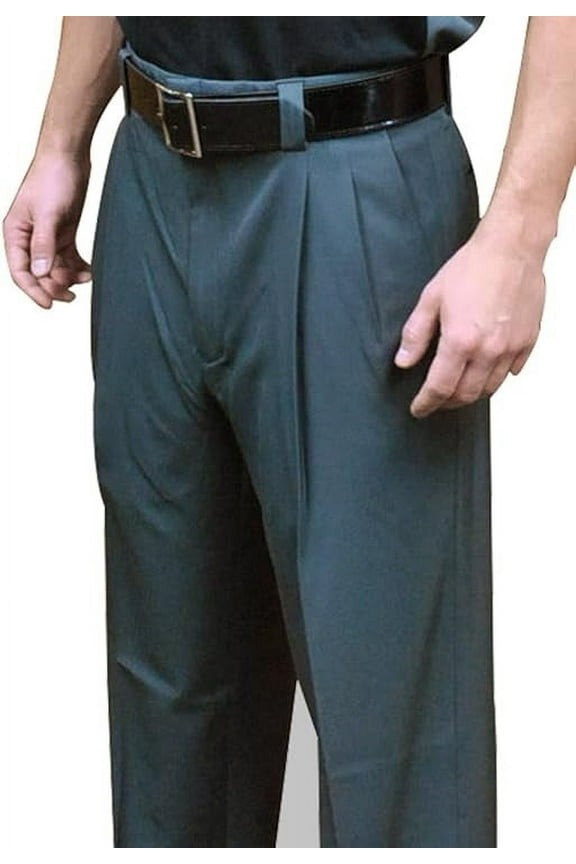 BBS392 4-Way Stretch Pleated Umpire Plate Pants (Charcoal, 32)