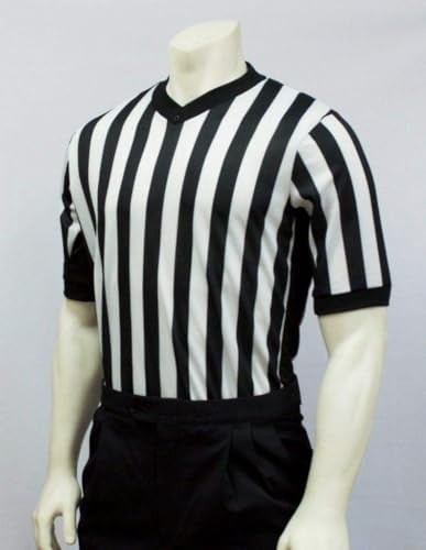 Smitty BKS-201 Mesh Basketball Referee Shirt - 1 Stripe, 3 Side Panel, Moisture Wicking, Official's Choice (Small)