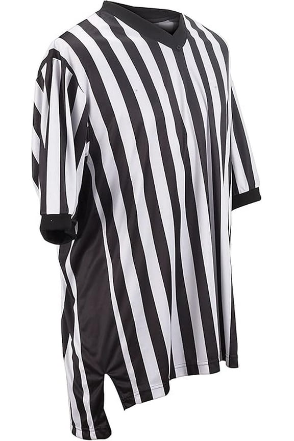 BKS201 Men's Performance Mesh V-Neck Basketball Referee Shirt with Black Side Panel (4X-Large)