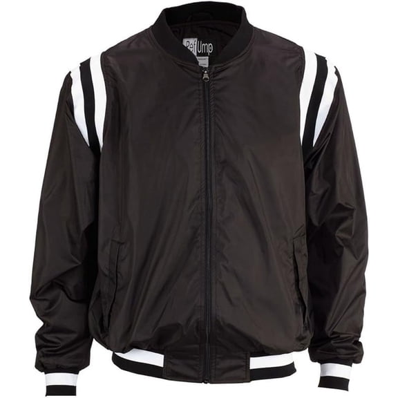 Smitty BKS227 Men's Collegiate Style Black Jacket w/ Black & White Side Insets (X-Large)