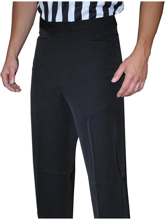 BKS280 Men's 4-Way Stretch Flat Front Basketball Referee Pants - Western Cut Pockets - (32)