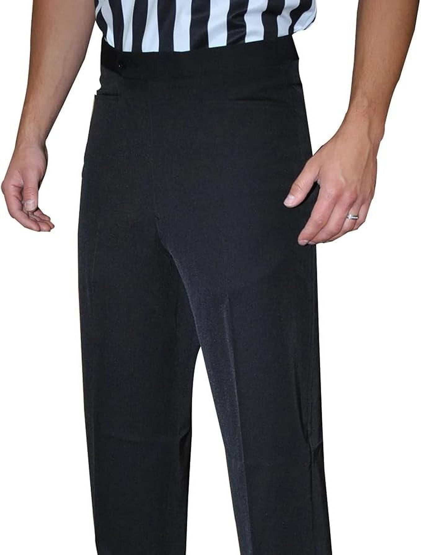 Smitty BKS280 Men's 4-Way Stretch Flat Front Basketball Referee Pants - Western Cut Pockets - (44)