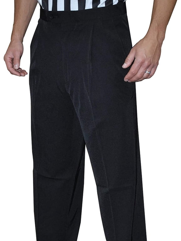 BKS281 Men's 4-Way Stretch Pleated Basketball Referee Pants - Slash Pockets - (33)