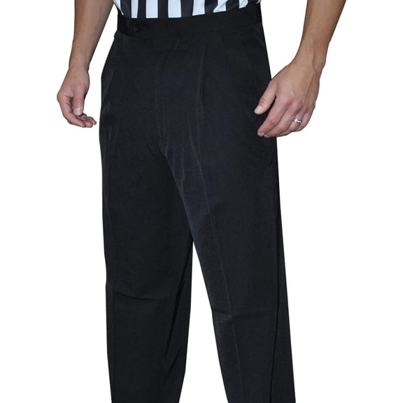 Smitty BKS281 Men's 4-Way Stretch Pleated Basketball Referee Pants - Slash Pockets - (38)