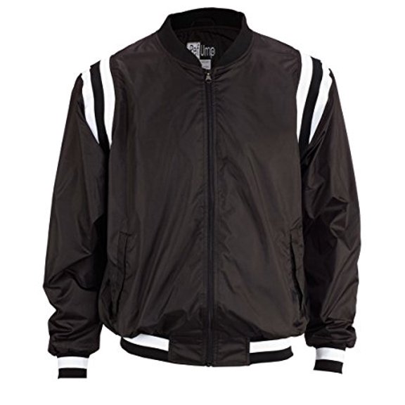 Smitty BKS227 Men's Collegiate Style Black Jacket w/ Black & White Side Insets (4X-Large)