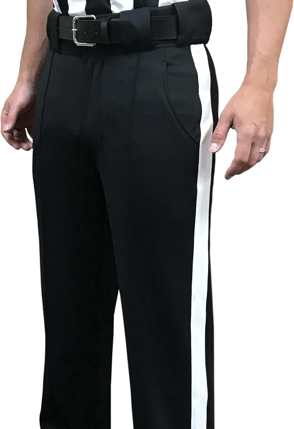 Smitty Football Referee Pants - Warm Weather Tapered Fit With 1 1/4 Inch White Stripe For Officials