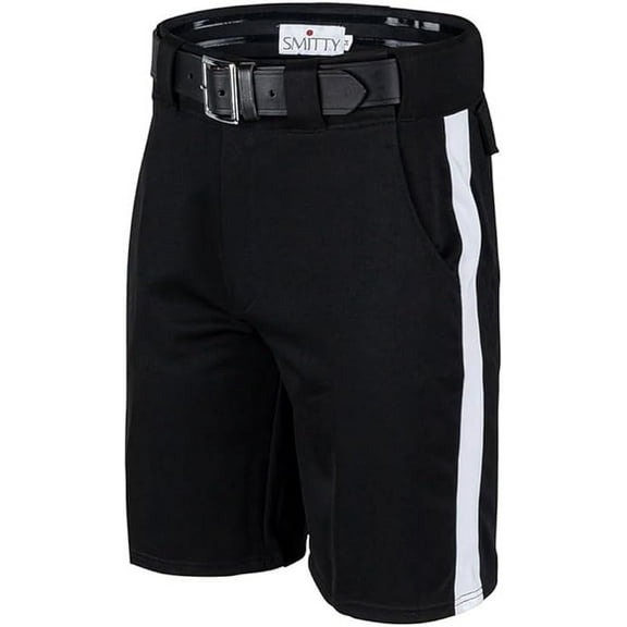 Smitty FBS177 4-Way Stretch Football Referee Shorts - 1 1/4" white side stripe (40)