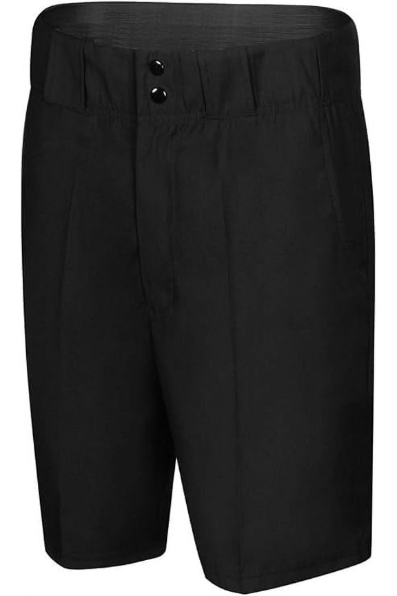 FBS178 4-Way Stretch Football Referee Shorts - Solid Black (32)