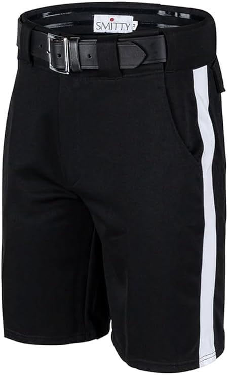 Smitty FBS181 Premium Knit Polyester Football Referee Shorts - 1 1/4" white side stripe (42)