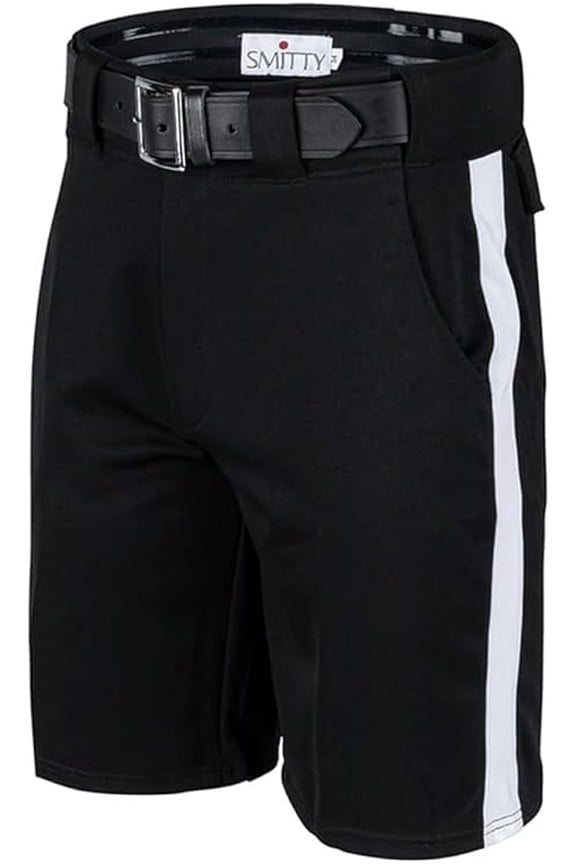 FBS181 Premium Knit Polyester Football Referee Shorts - 1 1/4" white side stripe (52)