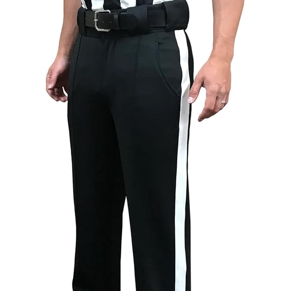 Smitty FBS185 Tapered Fit Moisture Wicking Warm Weather Football Referee Pants - 1 1/4" Side Stripe (36)