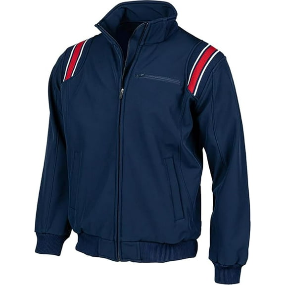 Smitty Major League Style All Weather Fleece Jacket (Navy/Red, XX-Large)
