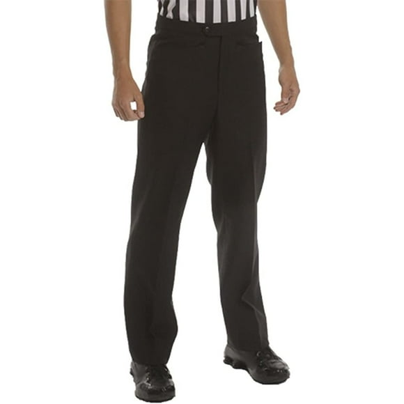 Smitty Men's Flat Front Referee Pants (Black, 33-Inch)