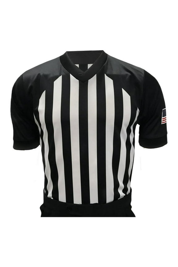 Men's NCAA Body Flex Basketball Referee Shirt - Made in The USA (Medium)