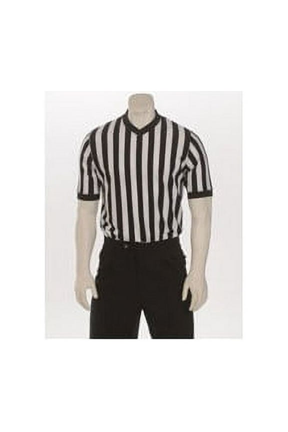Men's Performance Mesh V-Neck Basketball Referee Shirt (Large)