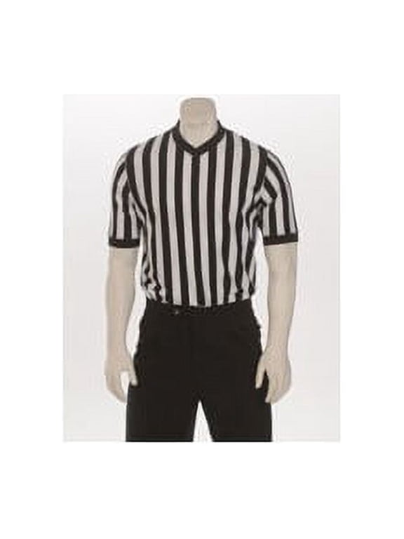 Men's Performance Mesh V-Neck Basketball Referee Shirt (Large)