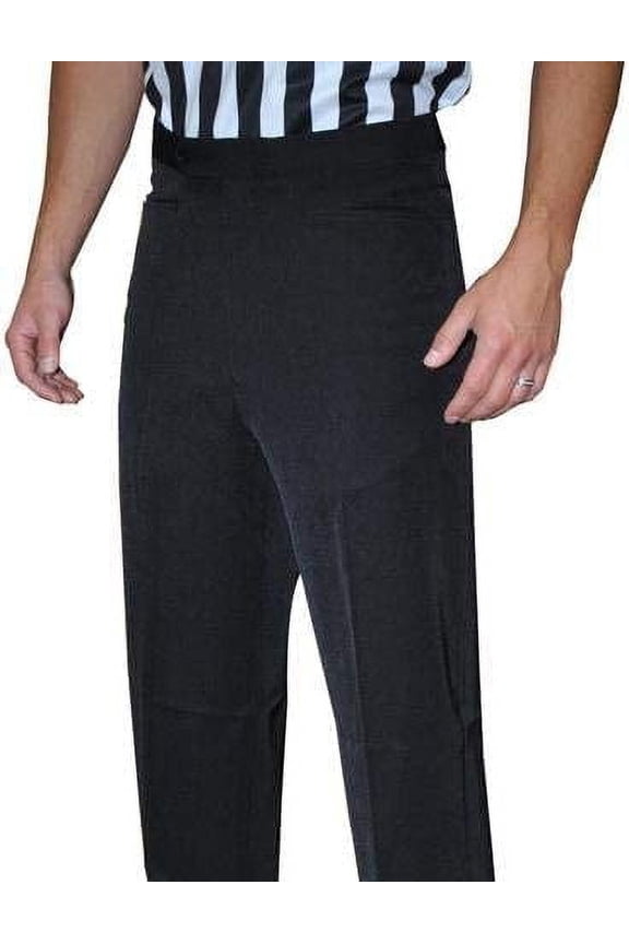 Men's Polyester Flat Front Basketball Referee Pants - Western Cut Pockets - (37)