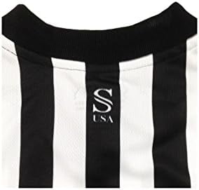 Smitty USA201 Men's Basketball Referee Shirt with Black Side Panel and USA Flag, Made in the USA, Medium