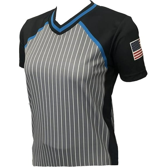 Smitty USA239 Women's Cut Women's Collegiate Basketball Referee Shirt - Made in The USA (Large)