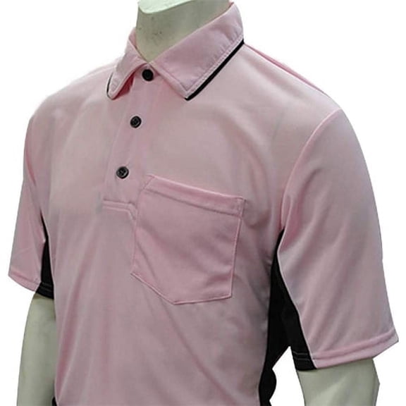 Smitty USA312 Major League Style Men's Umpire Shirt, Performance Mesh Fabric (Pink/Black, Medium)